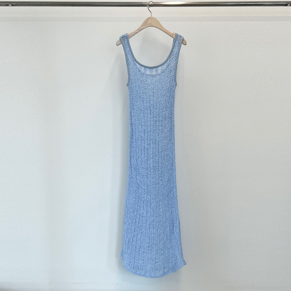 긴 드레스 블루 색상 이미지-S1L35